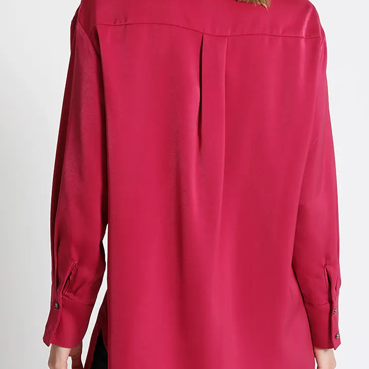 BLUSA CAMISERA SATÍN BOTÓN JOYA FRESA (TALLA M) 6