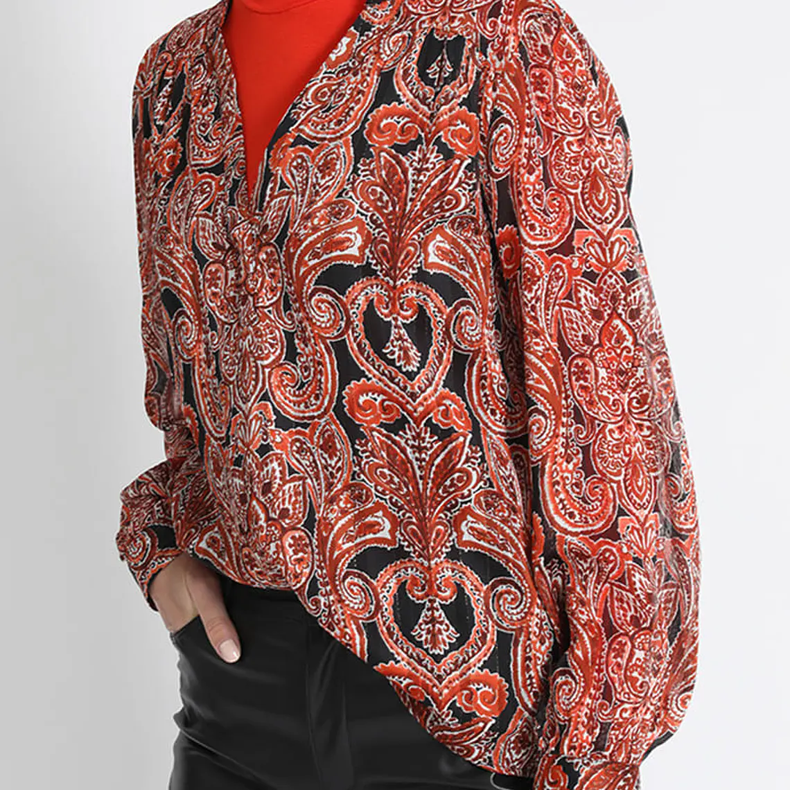 BLUSA MAO ESTAMPADA NARANJO (TALLA S) 1