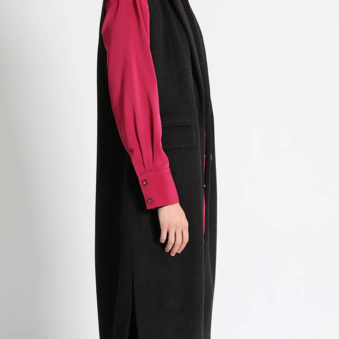 ABRIGO LARGO SIN MANGAS MUFLÓN MELANGE GRAFITO (TALLA L) 3