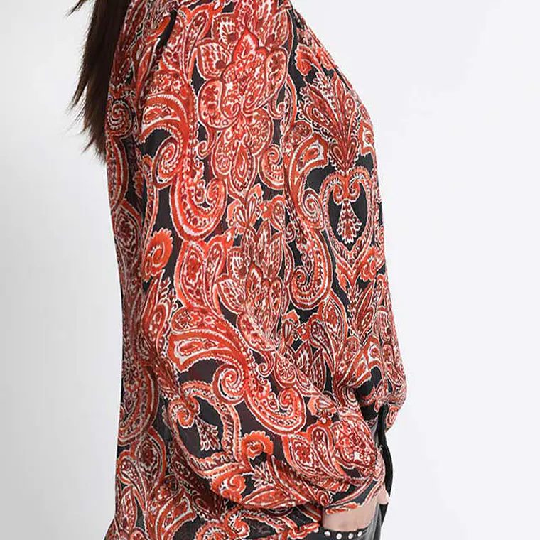 BLUSA MAO ESTAMPADA NARANJO (TALLA S) 3