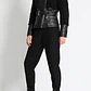 CHAQUETA BIKER MIX EFECTO PIEL Y CUERO  NEGRO (TALLA XL) - Miniatura 5