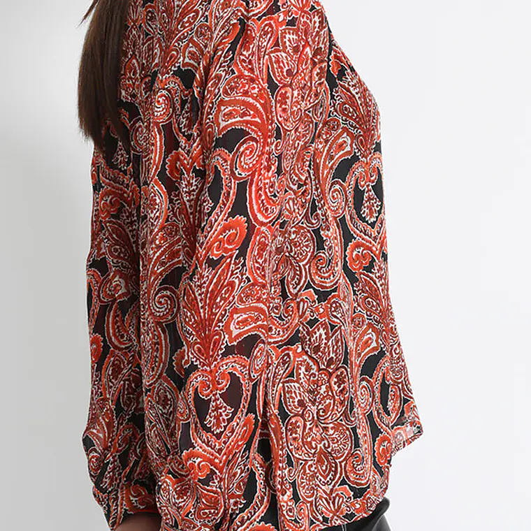 BLUSA MAO ESTAMPADA NARANJO (TALLA S) 4