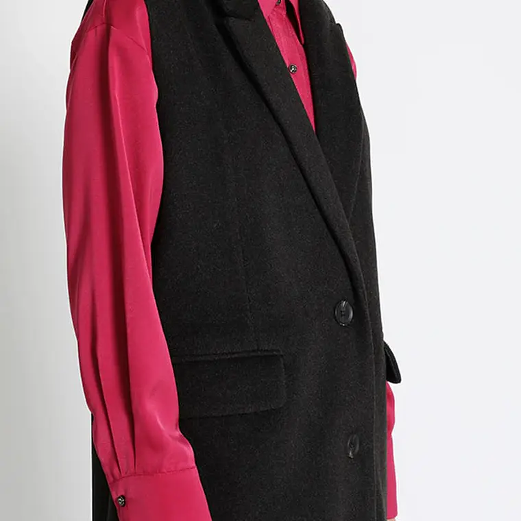 ABRIGO LARGO SIN MANGAS MUFLÓN MELANGE GRAFITO (TALLA L) 5