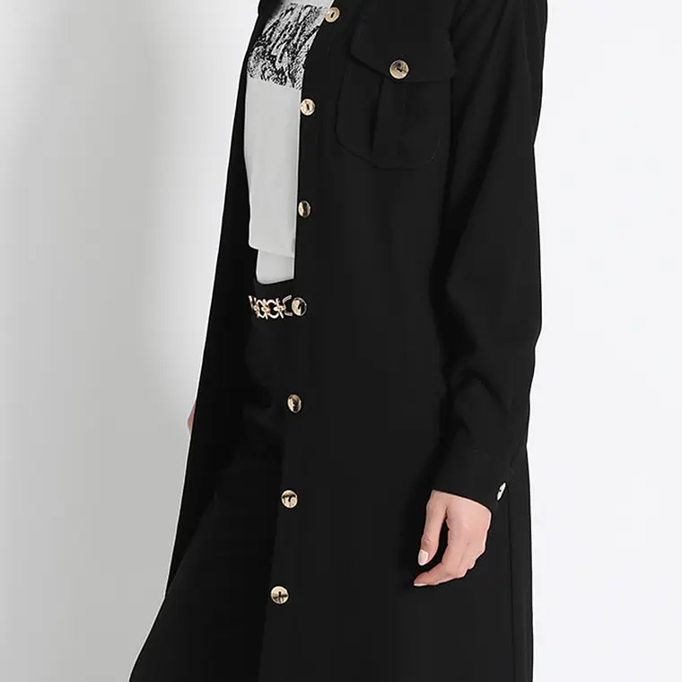 TAPADO Y VESTIDO MIDI CON LAZO NEGRO (TALLA L) 5