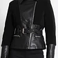 CHAQUETA BIKER MIX EFECTO PIEL Y CUERO  NEGRO (TALLA XL) - Miniatura 6