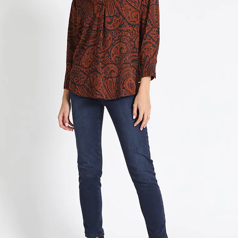 BLUSA ESTAMPADO PAISLEY NARANJO (TALLA L) 2