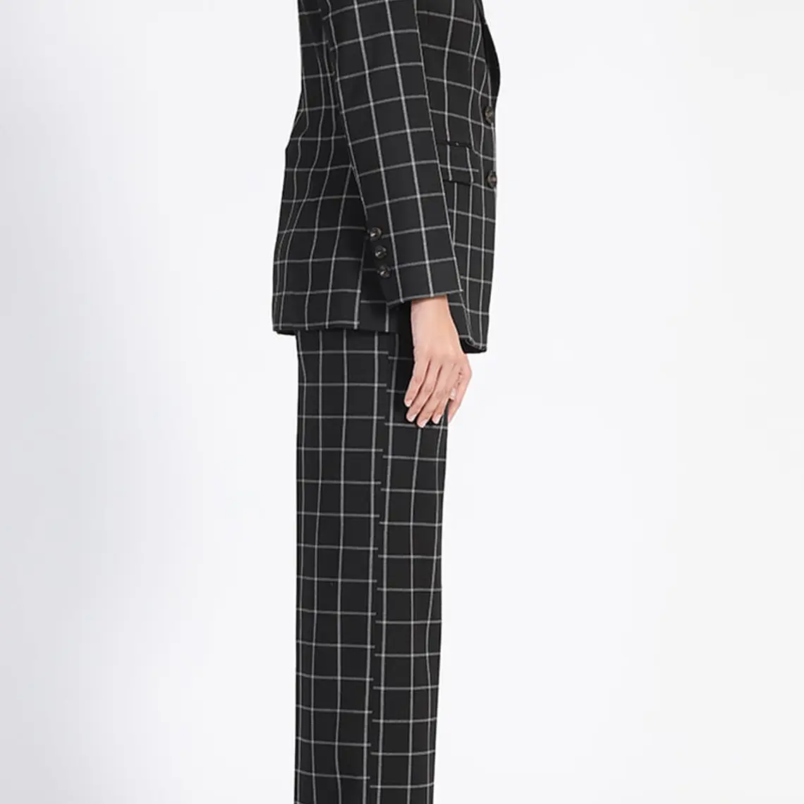 BLAZER ENTALLADO CUADRILLE NEGRO CON SOLAPA (TALLA 40) 3