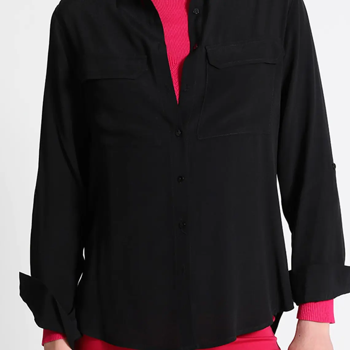 BLUSA CAMISERA FLUIDA NEGRO (TALLA S) 1