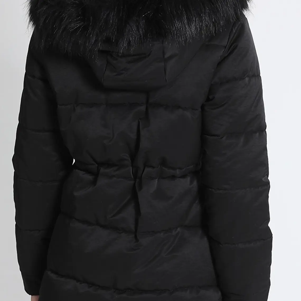 PARKA CON CAPUCHÓN Y RODÓN DE PIEL NEGRO (TALLA L) 4