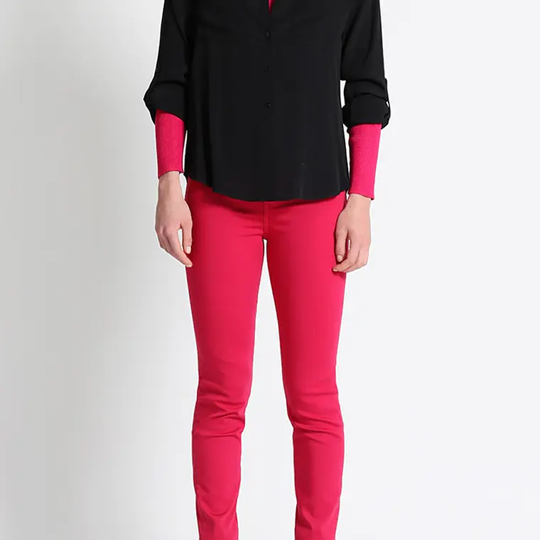 BLUSA CAMISERA FLUIDA NEGRO (TALLA S) 2