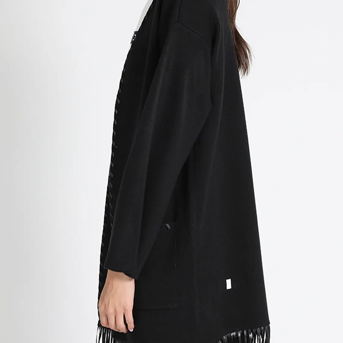 TAPADO TEJIDO CON FLECOS, NEGRO (TALLAS S a L) 3