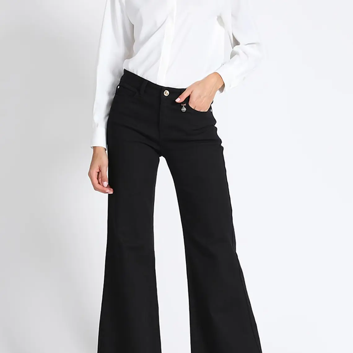 BLUSA CUELLO MAO, BOTÓN JOYA, CRUDO (TALLA L) 2