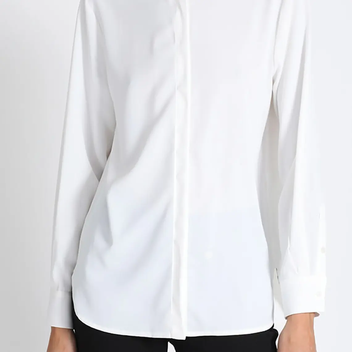 BLUSA CUELLO MAO, BOTÓN JOYA, CRUDO (TALLA L) 3