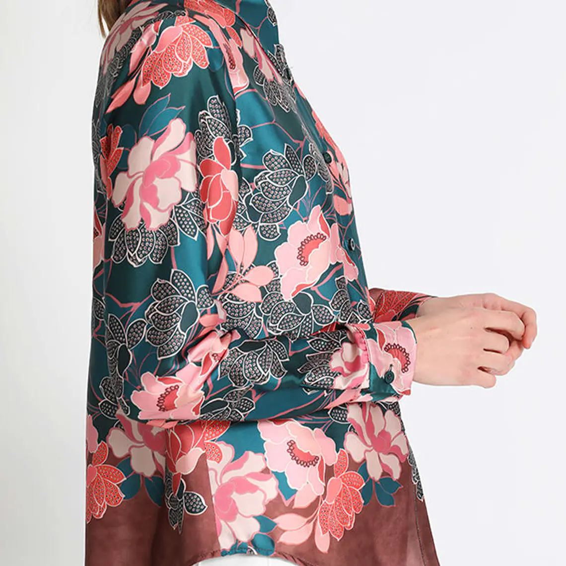 BLUSA CAMISERA SATÍN ESTAMPADO, COLECCIÓN ITALIA (TALLA S) 4