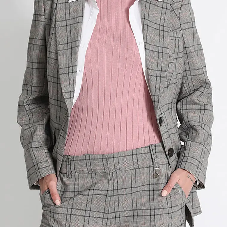 BLAZER ENTALLADO CUADRILLE, AZUL (TALLA 44) 7