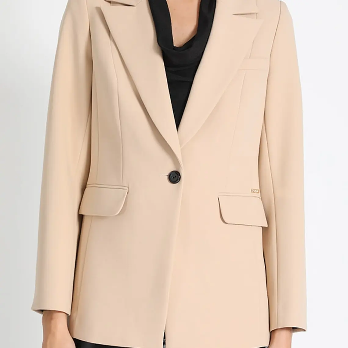 BLAZER LARGO ENTALLADO BEIGE (TALLA 42) 1