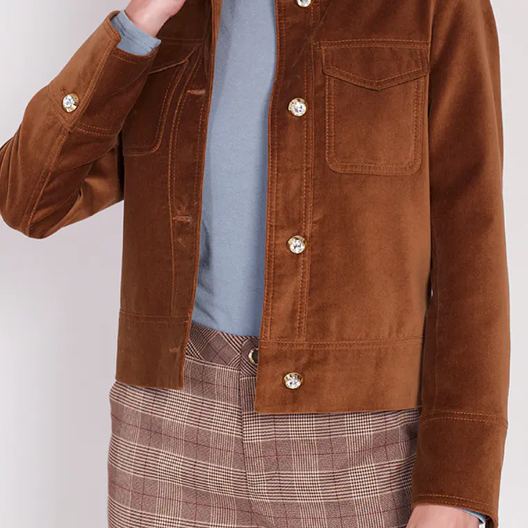 CHAQUETA CHOCOLATE BOTÓN JOYA (TALLA 42) 3