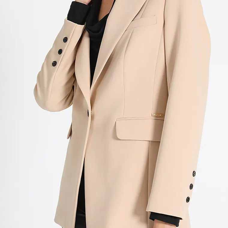 BLAZER LARGO ENTALLADO BEIGE (TALLA 42) 3