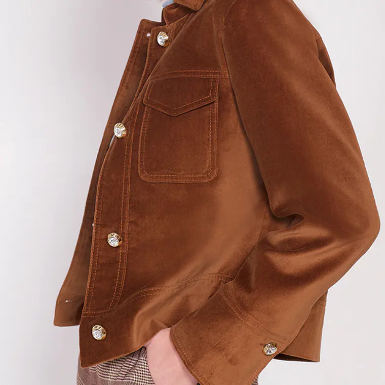 CHAQUETA CHOCOLATE BOTÓN JOYA (TALLA 42) 6