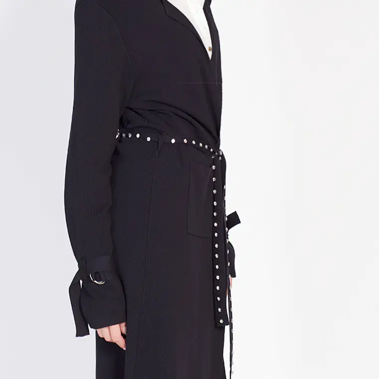 TAPADO LARGO TEJIDO CON APLICACIÓN STRASS NEGRO (TALLAS M y L) 1