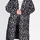 ABRIGO RECTO TEJIDO LEOPARDO  NEGRO (TALLA L) - Miniatura 1