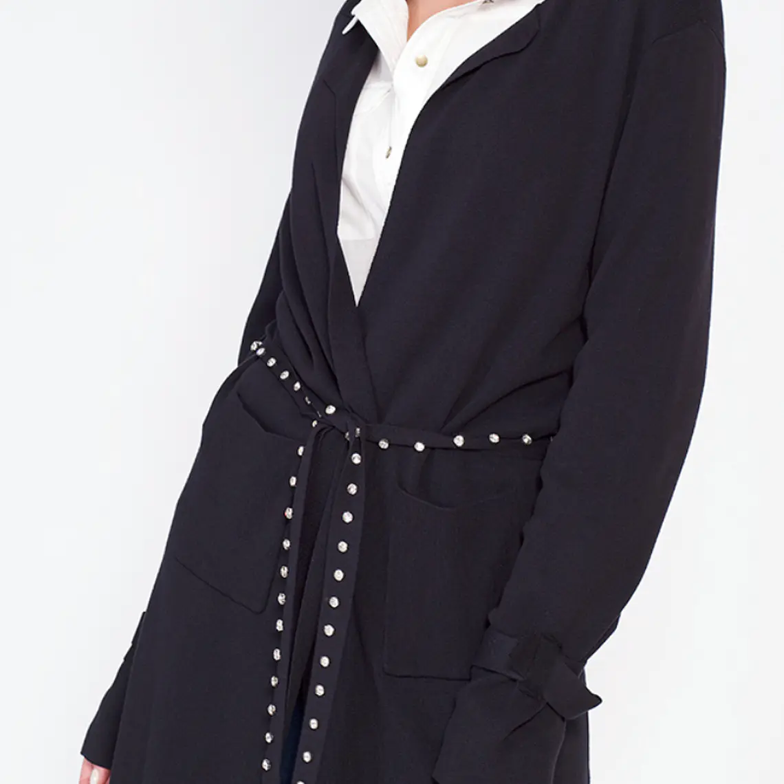 TAPADO LARGO TEJIDO CON APLICACIÓN STRASS NEGRO (TALLAS M y L) 3