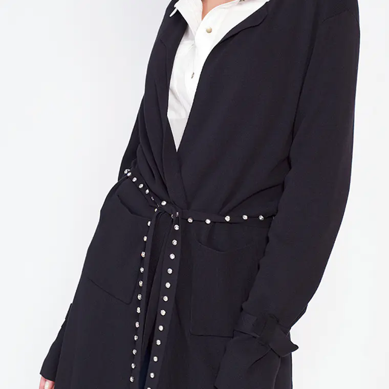 TAPADO LARGO TEJIDO CON APLICACIÓN STRASS NEGRO (TALLAS M y L) 3