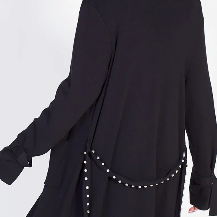 TAPADO LARGO TEJIDO CON APLICACIÓN STRASS NEGRO (TALLAS M y L) 4