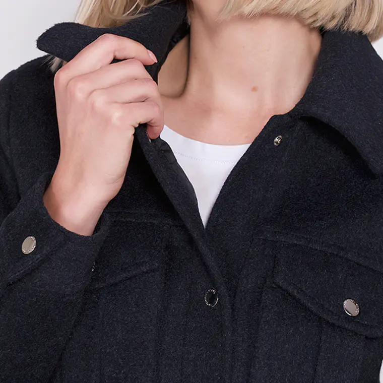 CHAQUETA RECTA MELANGE NEGRO LARGO 52 CM ESPALDA (TALLA L) 3