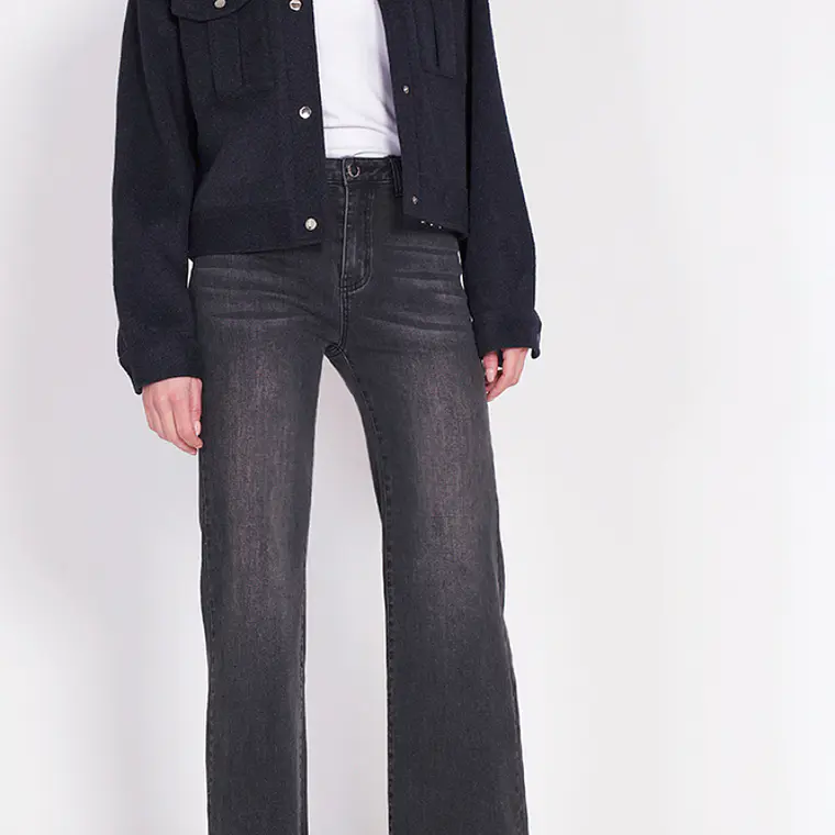 CHAQUETA RECTA MELANGE NEGRO LARGO 52 CM ESPALDA (TALLA L) 5