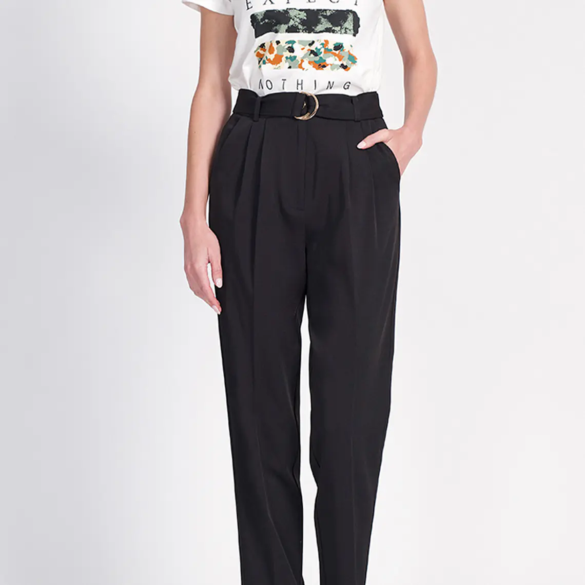 PANTALON SASTRE AMPLIO NEGRO (TALLA 42) 1