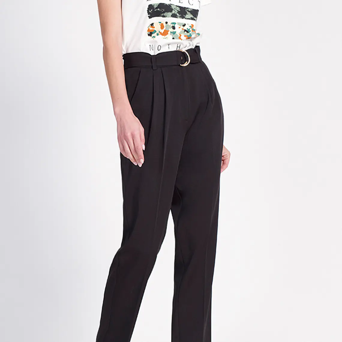 PANTALON SASTRE AMPLIO NEGRO (TALLA 42) 2