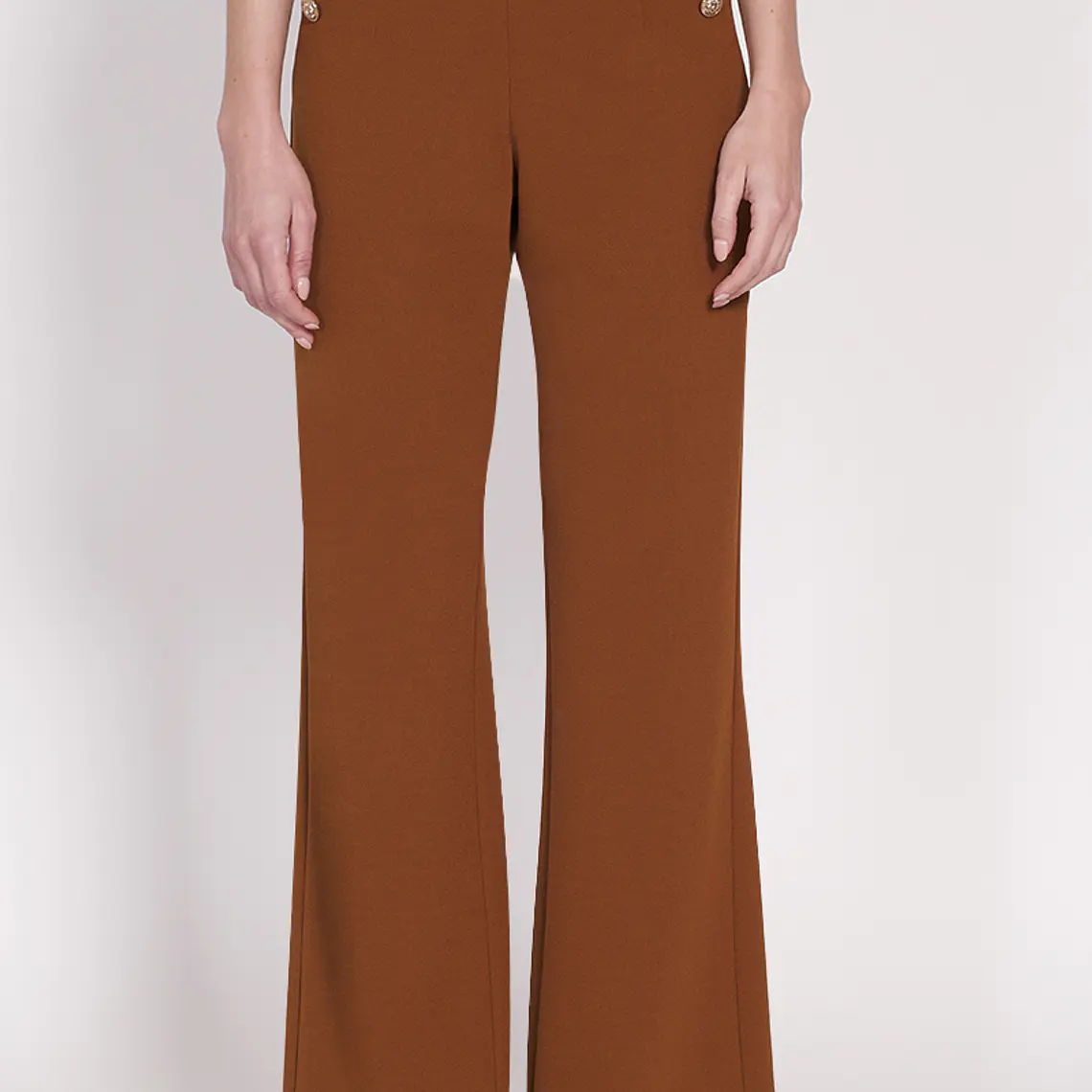 PANTALON RECTO TIRO ALTO TABACO (TALLA L) 5