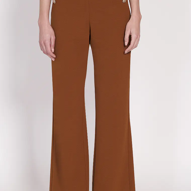 PANTALON RECTO TIRO ALTO TABACO (TALLA L) 5