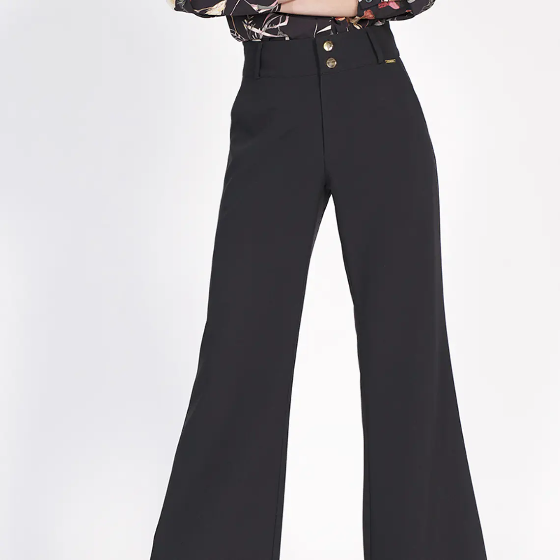 PANTALÓN RECTO TIRO MEDIO NEGRO (TALLA 38) 1