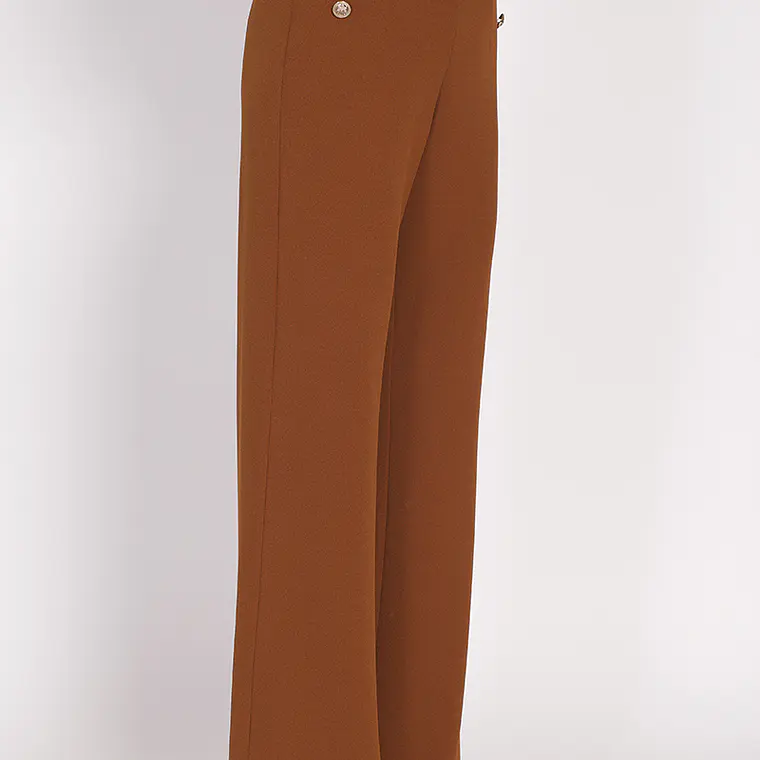 PANTALON RECTO TIRO ALTO TABACO (TALLA L) 6