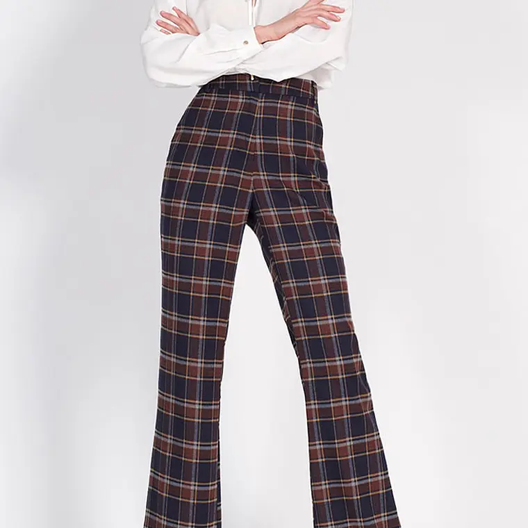 PANTALON FLARE CUADRILLE AZUL (TALLA 38) 1