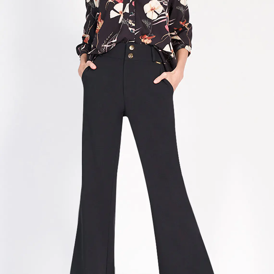 PANTALÓN RECTO TIRO MEDIO NEGRO (TALLA 38) 4