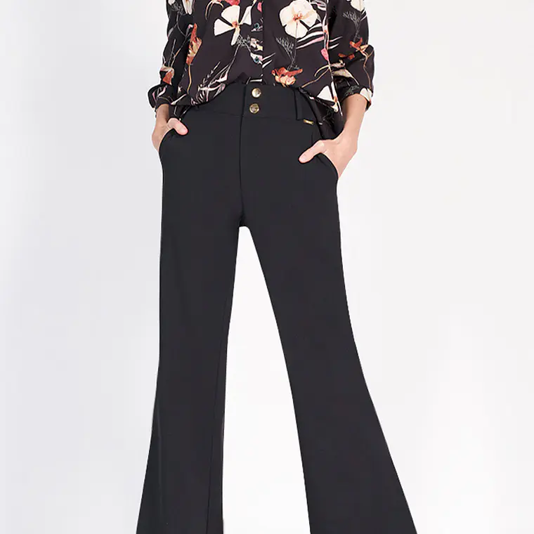 PANTALÓN RECTO TIRO MEDIO NEGRO (TALLA 38) 4