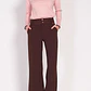 PANTALON RECTO POLIESTER SPANDEX CHOCOLATE CON BOTONES CIERRE Y PRETINA (TALLA 40) - Miniatura 1
