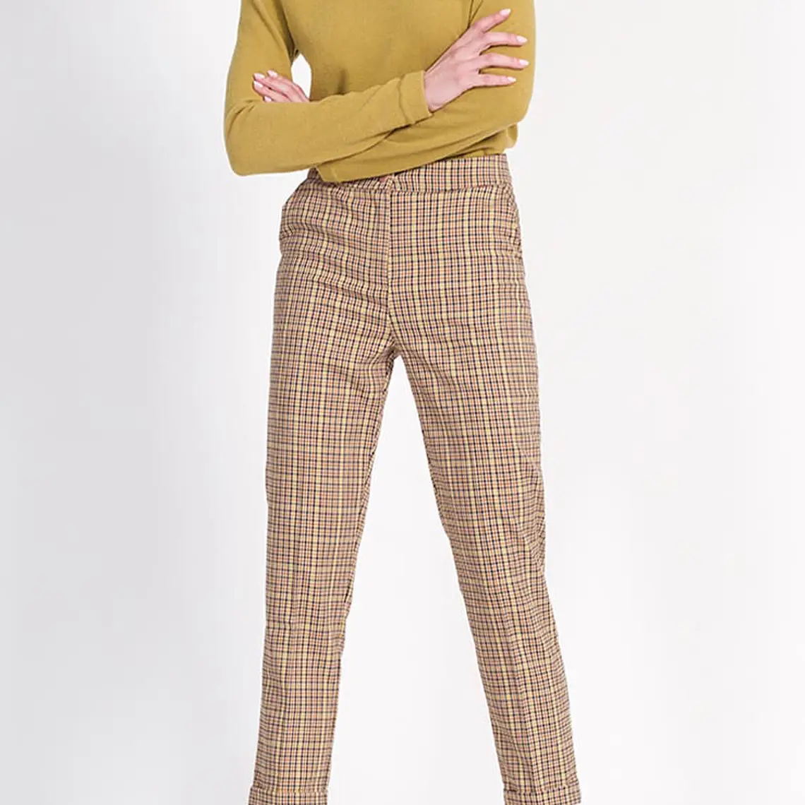 PANTALON PITILLO CON BASTILLA  CUADRILLE BEIGE (TALLA S) 3