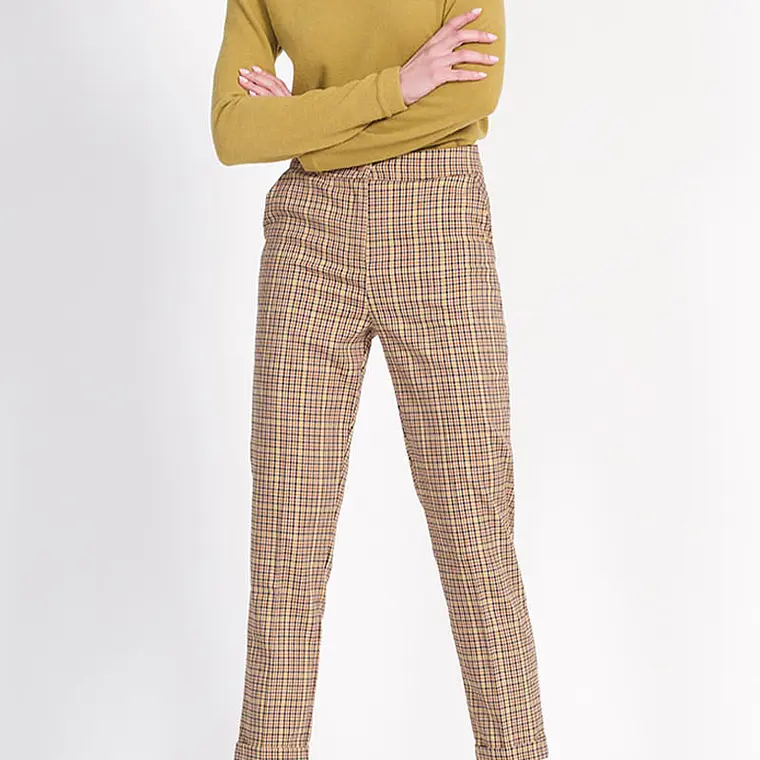 PANTALON PITILLO CON BASTILLA  CUADRILLE BEIGE (TALLA S) 3