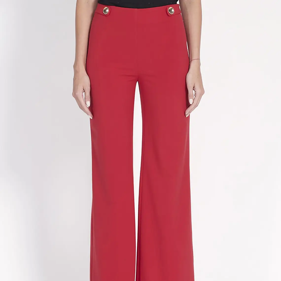 PANTALON ANCHO TIRO ALTO ROJO (TALLA 42) 4
