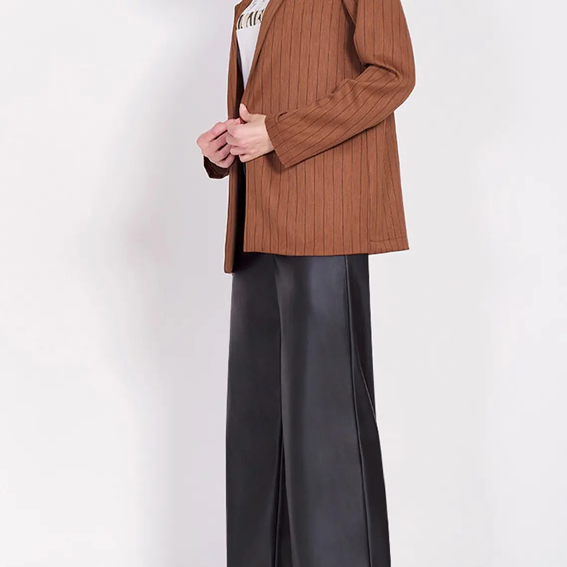 CHAQUETA TAPADO ESTAMPADO RAYAS  CAFÉ 3