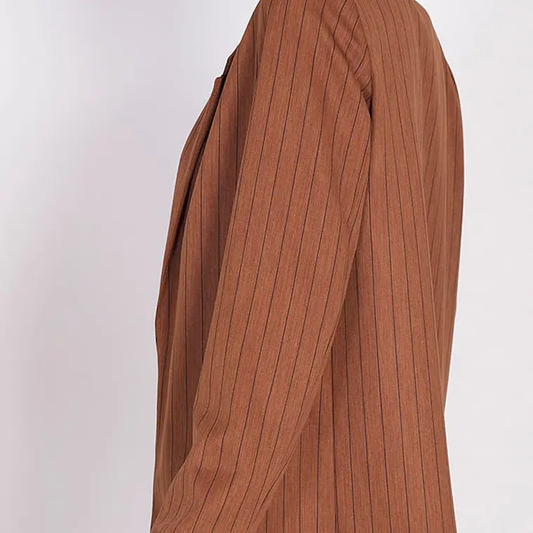 CHAQUETA TAPADO ESTAMPADO RAYAS  CAFÉ 4