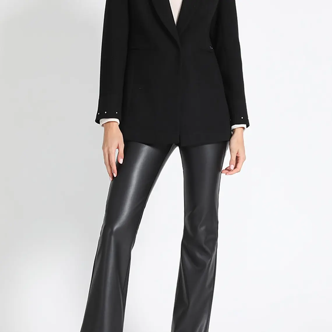 BLAZER LARGO ENTALLADO MUFLÓN NEGRO  CON SOLAPA (TALLA 48) 3