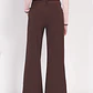PANTALON RECTO POLIESTER SPANDEX CHOCOLATE CON BOTONES CIERRE Y PRETINA (TALLA 40) - Miniatura 5