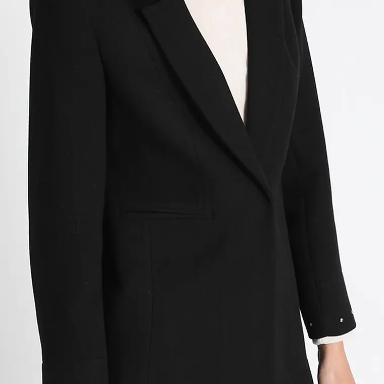 BLAZER LARGO ENTALLADO MUFLÓN NEGRO  CON SOLAPA (TALLA 48) 4