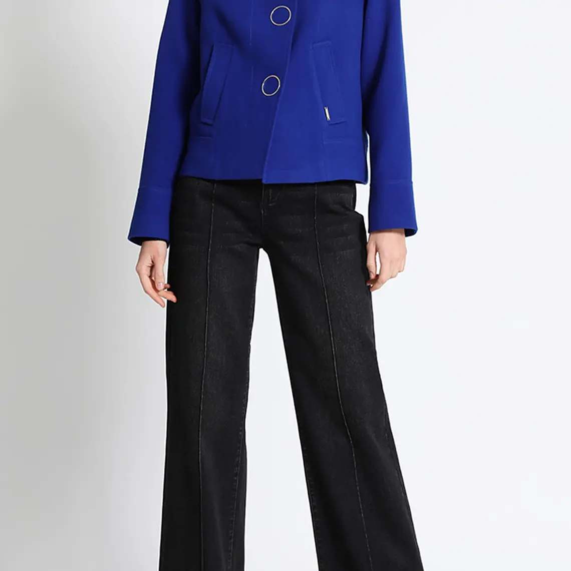 CHAQUETA SEMI BOMBER CORTA MUFLÓN OCÉANO  CUELLO CAMISERO (TALLA 46) 3