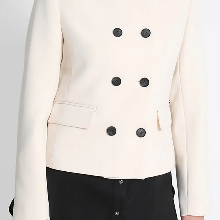 CHAQUETA ENTALLADA CORTA CRUDO  CON CUELLO (TALLA 44) 1